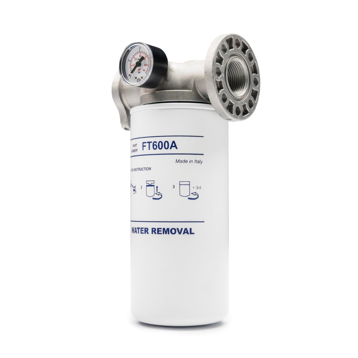 ADAM BY PIUSI Filter 25mm 60lpm with Pressure Gauge Particulate and Water Removal - GO Fill