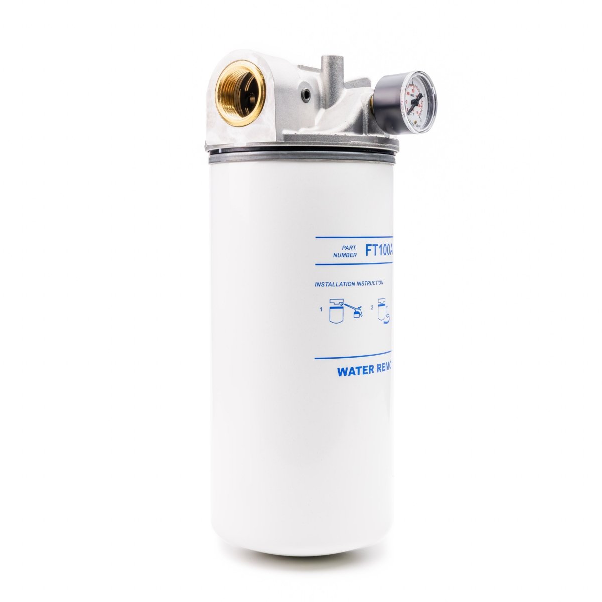 ADAM BY PIUSI Filter DN25 (1") BSP F 100lpm with Pressure Gauge Particulate and Water Removal - GO Fill