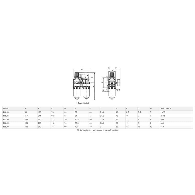 GO FRL Filter Regulator and Lubricator - GO Fill