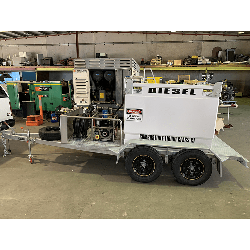 GO Fuel Trailer Self Bunded Galvanised Dual Axle 1000L - GO Fill
