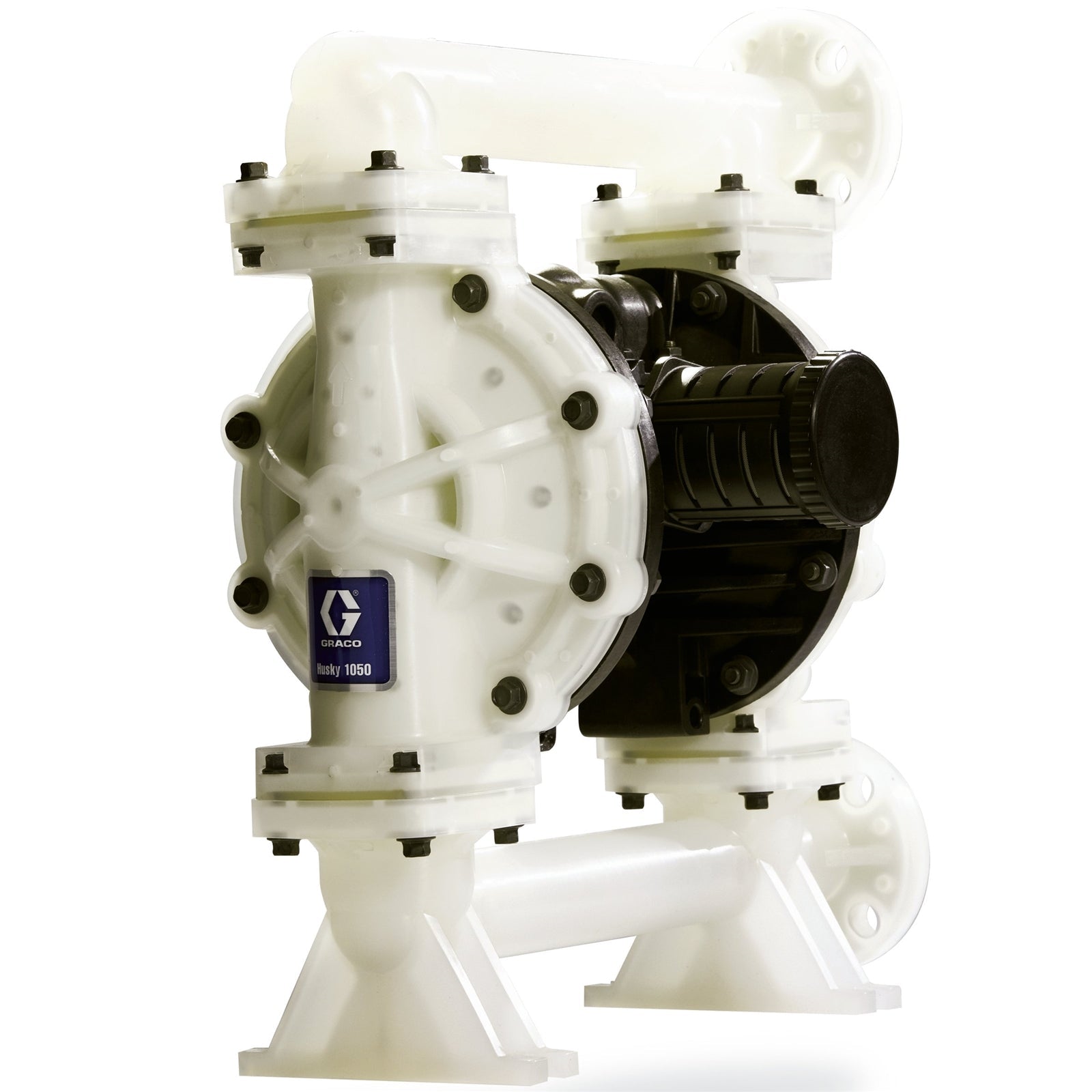 Graco Husky 1050 PP (NPT) Pump, End Flange, PP Centre Section, PP Seats, PTFE Balls & PTFE Diaphragm - GO Fill