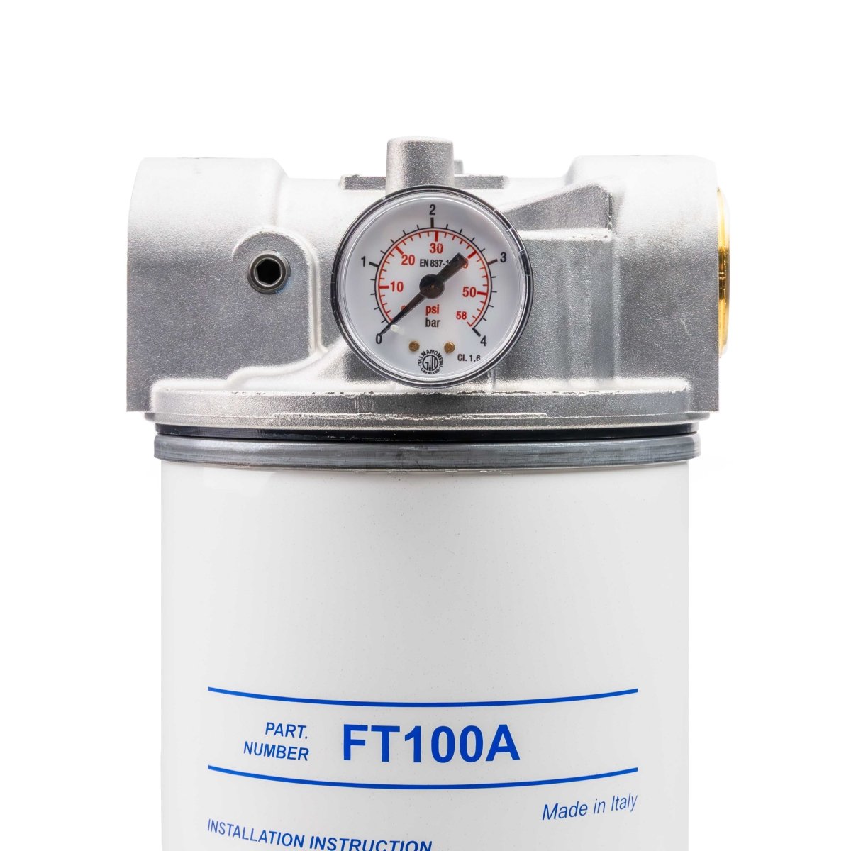 ADAM BY PIUSI Filter DN25 (1") BSP F 100lpm with Pressure Gauge Particulate and Water Removal - GO Fill