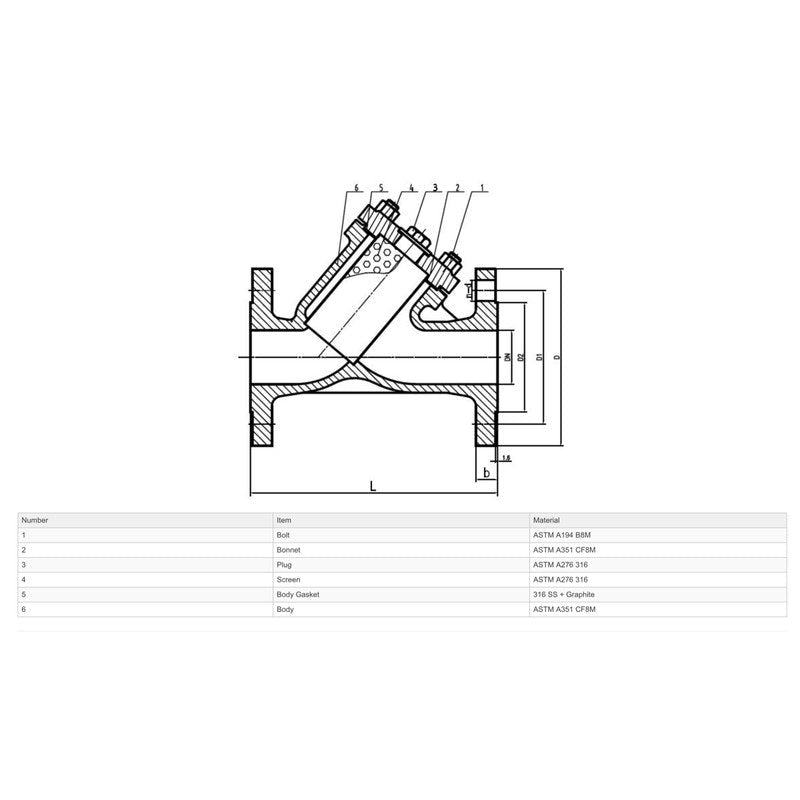 GO FILL STRAINER Y DN80 (3") 150 316SS - GO Fill