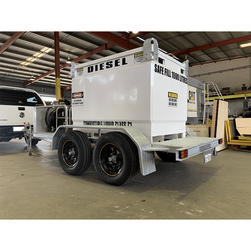 GO Fuel Trailer Self Bunded Galvanised Dual Axle 1000L - GO Fill