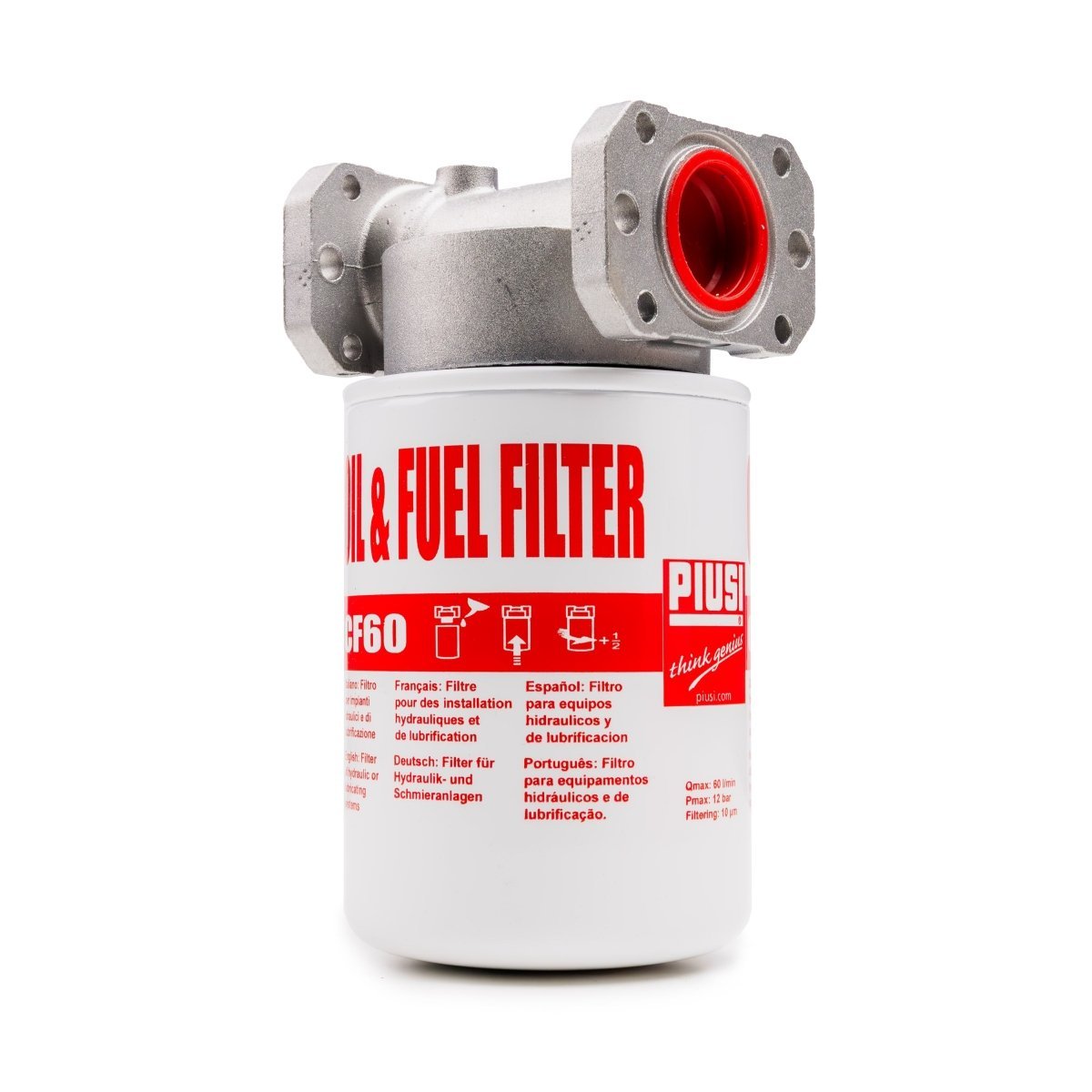 PIUSI Filter Assembly DN25 1" with 10um Particulate Element 60lpm - GO Fill