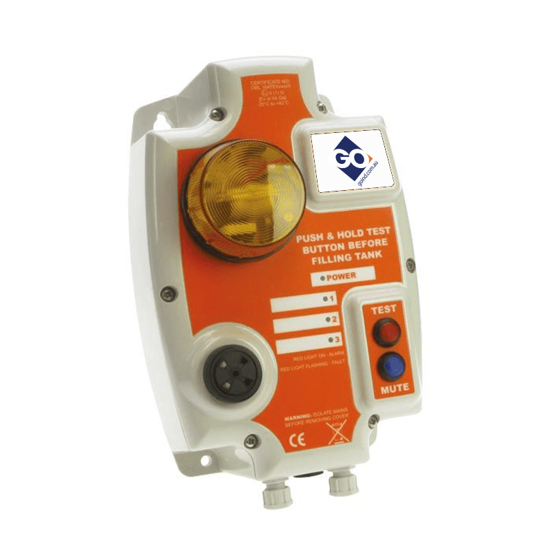 Tank Alarm 240V 3 x Relays, 3 x Float Switches, Xenon Flashing Light, Audible Alarm - GO Fill